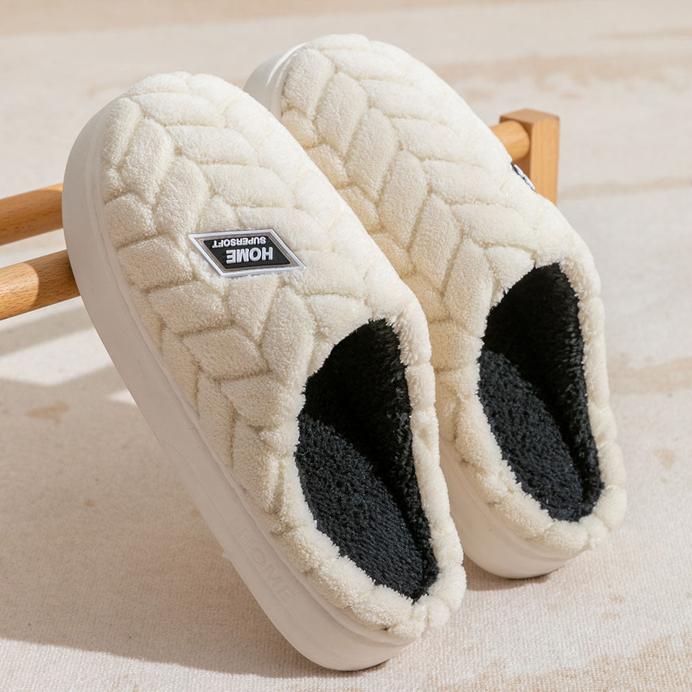 New Non-slip Thick-soled Plush Slippers Couple Winter Warm Home Slipper