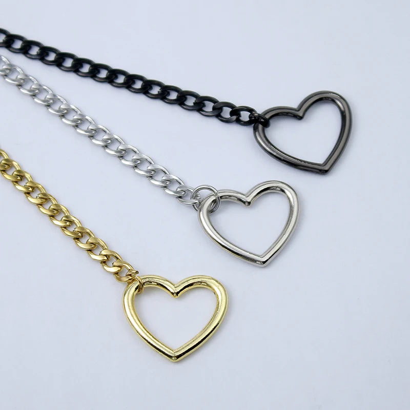 Fashion Jewelry 2025 New Slip Chain Necklace Heart O-Ring Rock Cuban Long