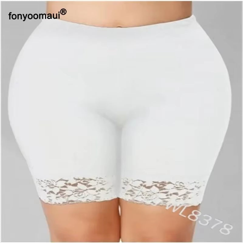 S-5XL Women Short Leggings with Lace Trim under Safety Pants Brief Panty Underwear Pants High Waist Elastic Shorts plus Size