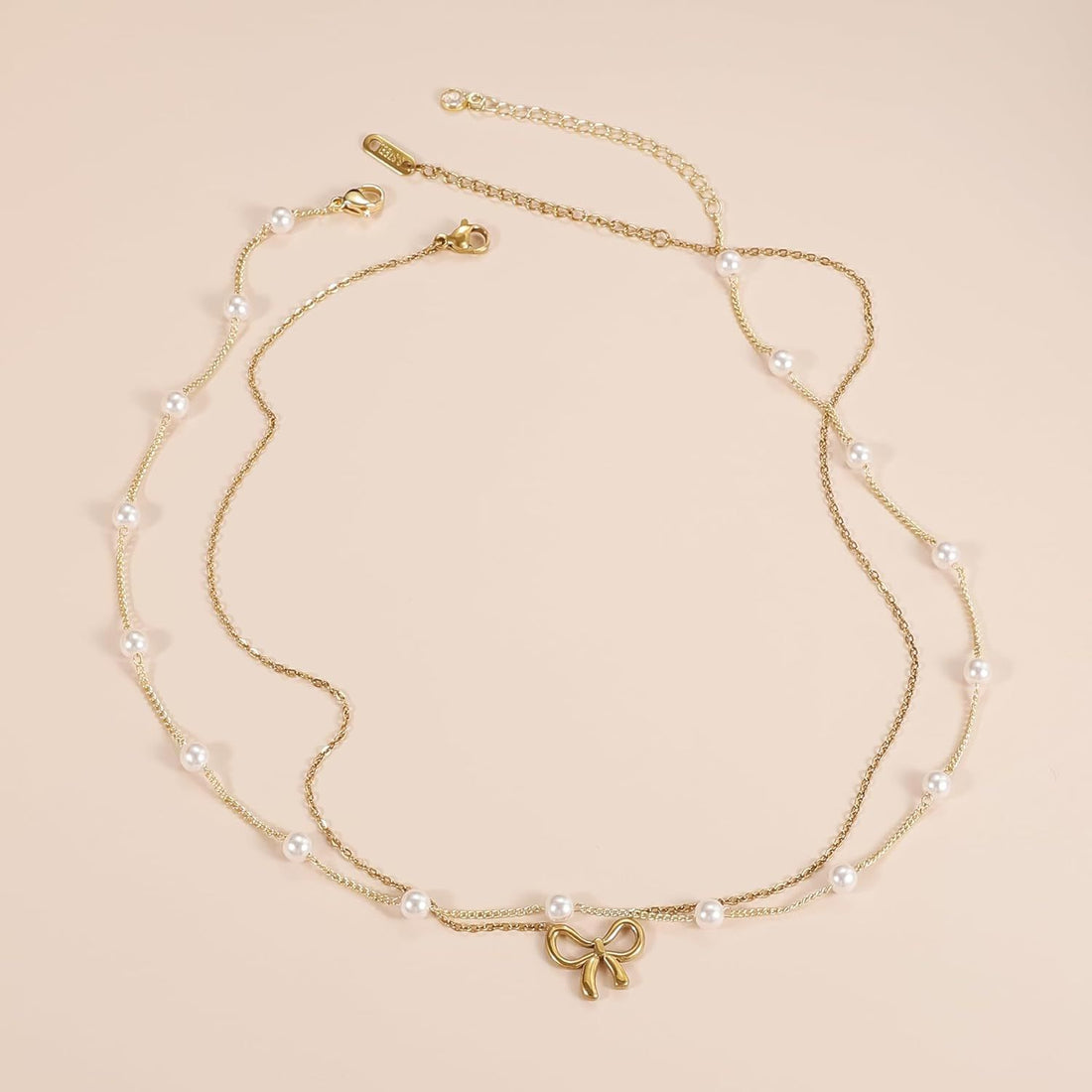 Simple Pearl Double Layer Choker Fashion Gold Color Necklaces