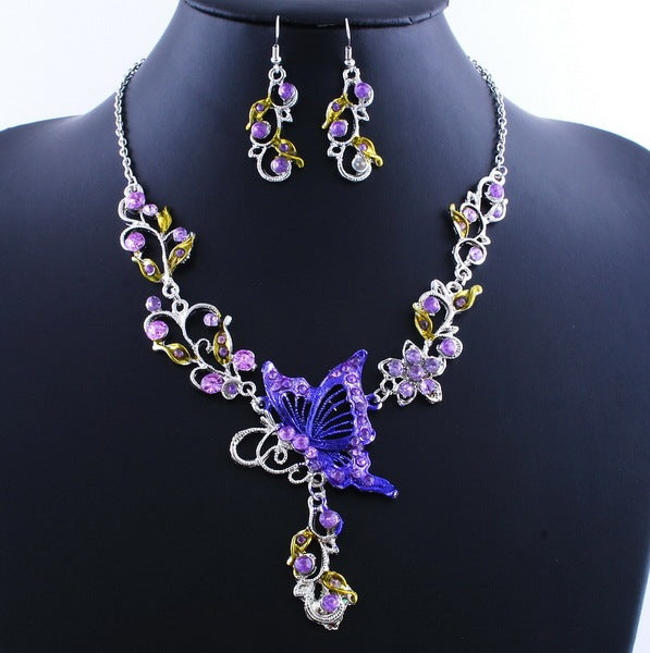 Dielian Flower Necklace Jewelry Set