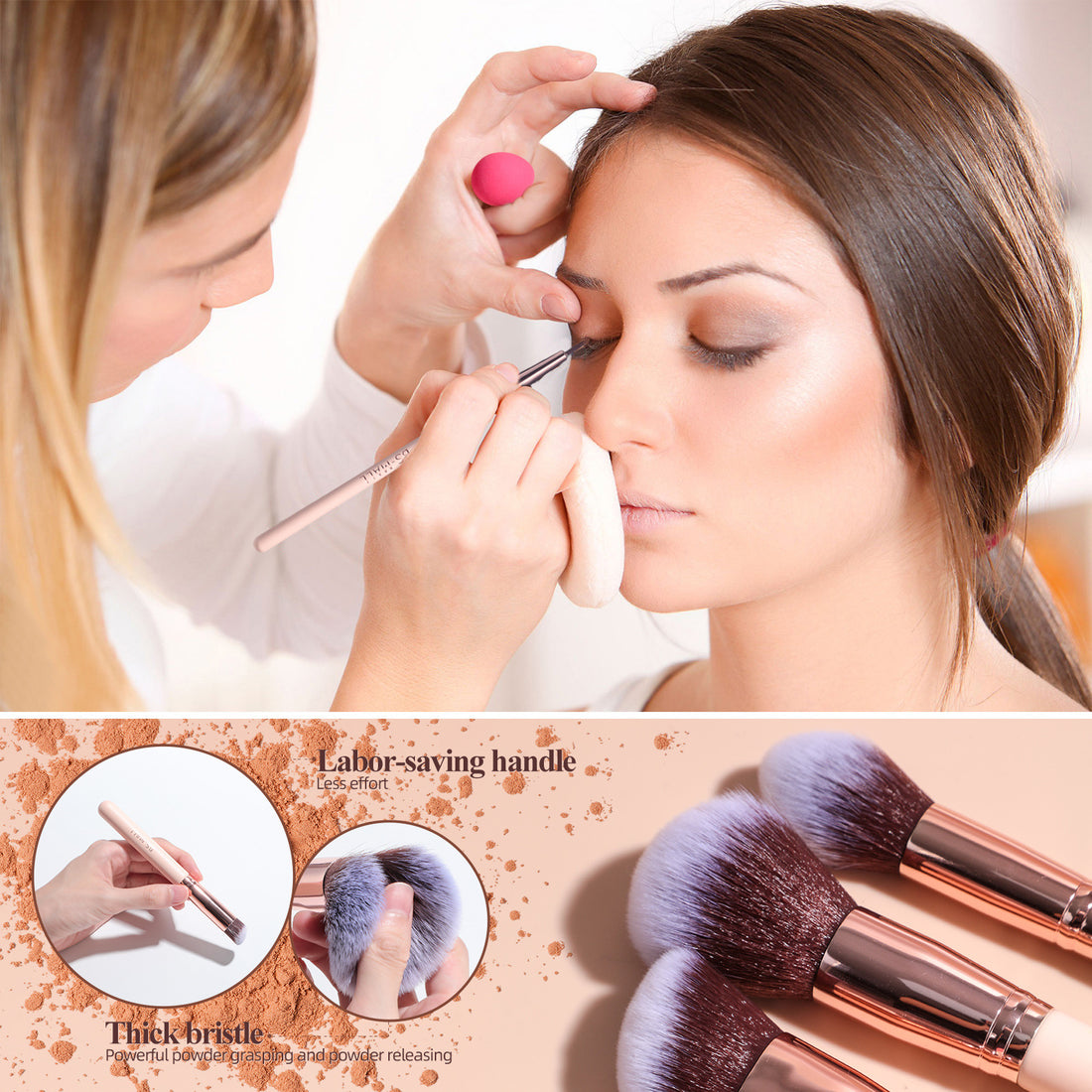 Makeup Brush Suit Practical Rotating Barrel