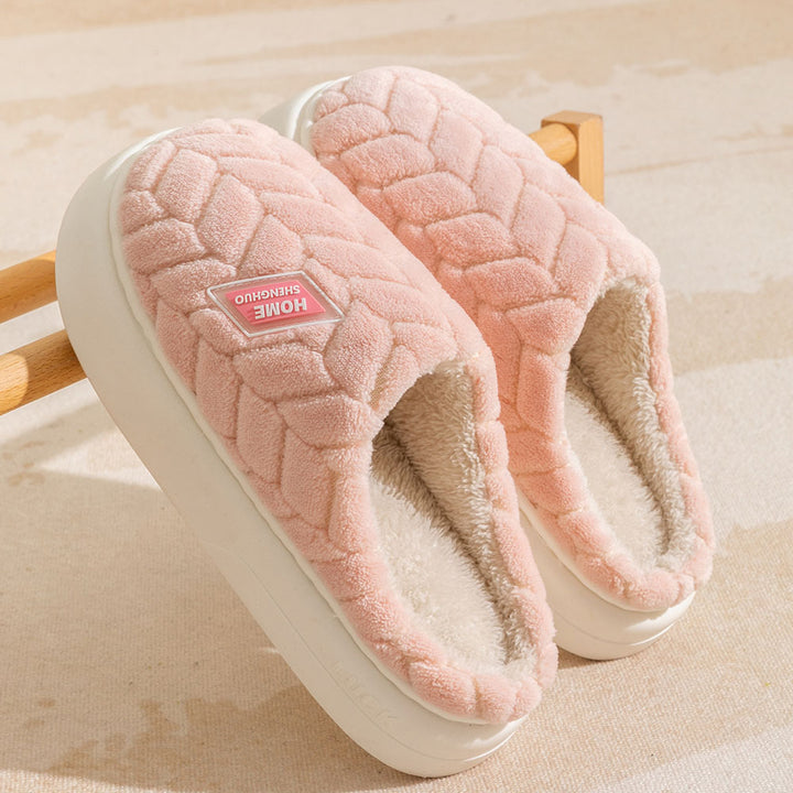 New Non-slip Thick-soled Plush Slippers Couple Winter Warm Home Slipper