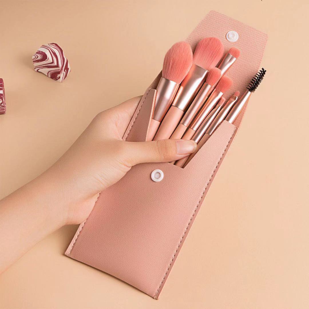 Travel Portable 8 Mini Makeup Brush Beauty Set