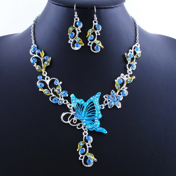 Dielian Flower Necklace Jewelry Set