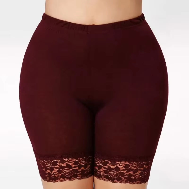 S-5XL Women Short Leggings with Lace Trim under Safety Pants Brief Panty Underwear Pants High Waist Elastic Shorts plus Size