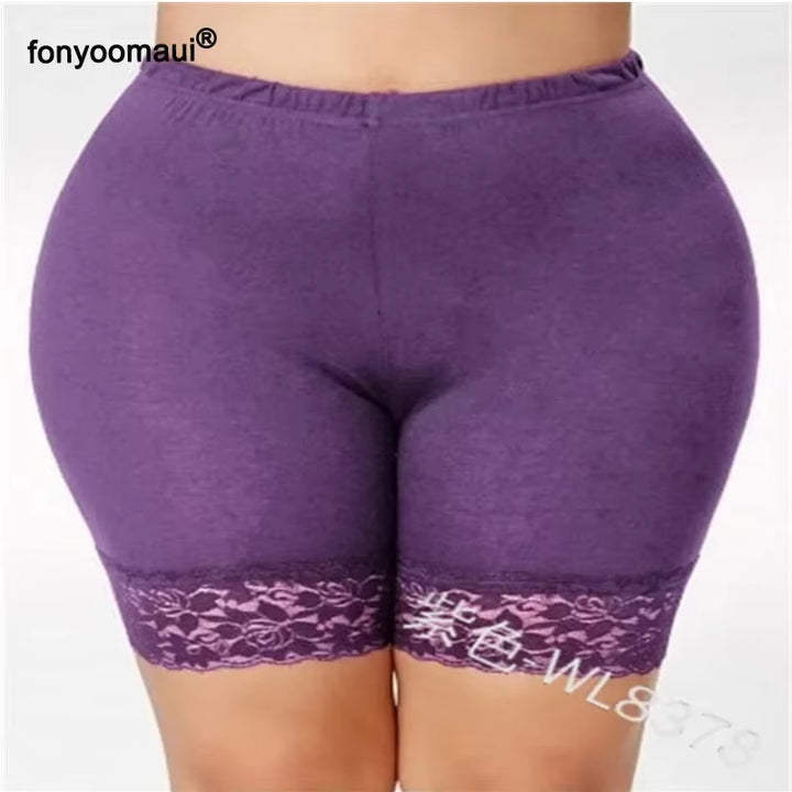 S-5XL Women Short Leggings with Lace Trim under Safety Pants Brief Panty Underwear Pants High Waist Elastic Shorts plus Size