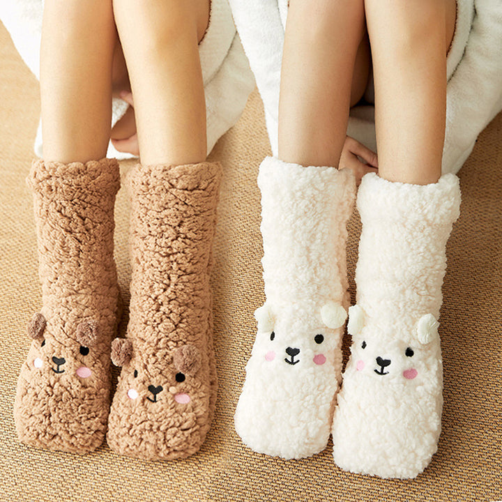 Winter Floor Socks Velvet Thicken Warm Coral Velvet Cute Socks