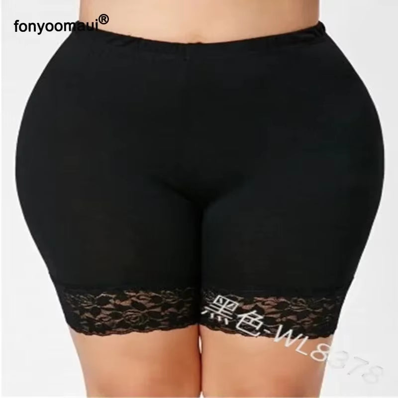 S-5XL Women Short Leggings with Lace Trim under Safety Pants Brief Panty Underwear Pants High Waist Elastic Shorts plus Size