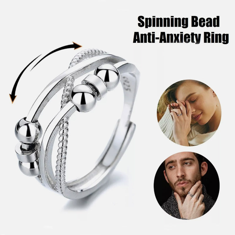 Rotatable Ring With Open Design Fashion Double-layered Hollow