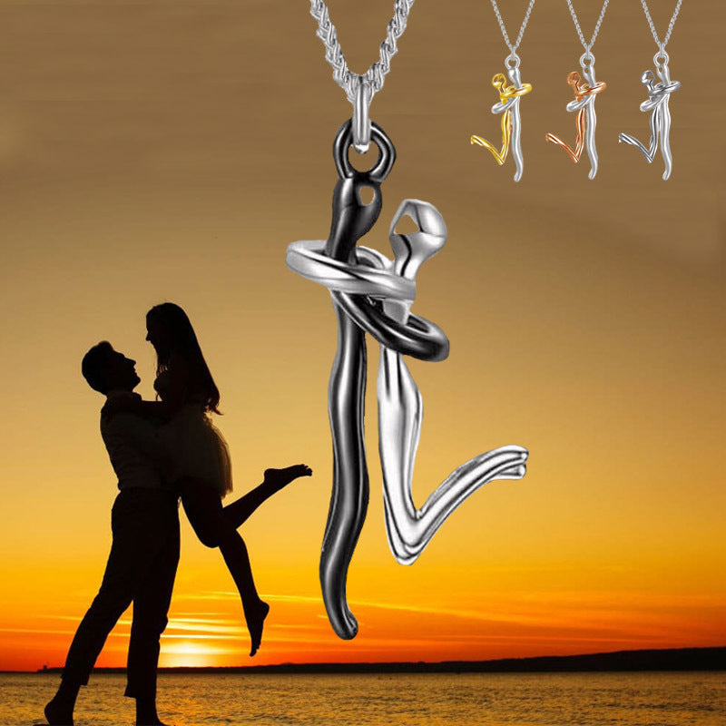 18K Love Hug Necklace Couple Anniversary Valentine's Day Gift Fashion