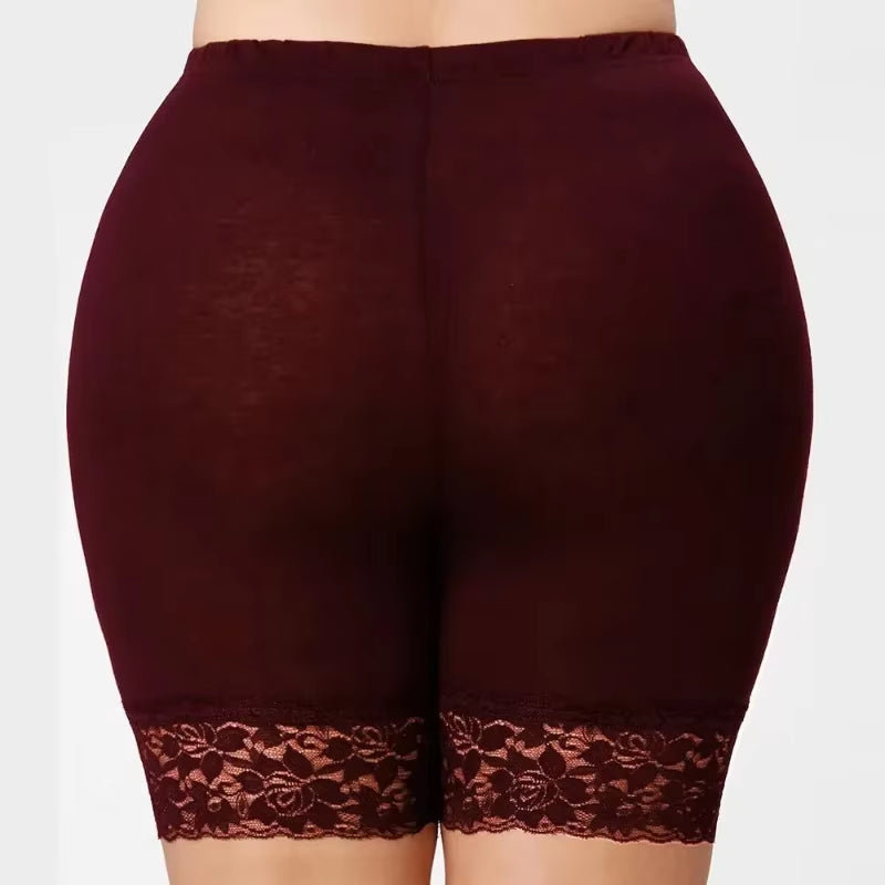 S-5XL Women Short Leggings with Lace Trim under Safety Pants Brief Panty Underwear Pants High Waist Elastic Shorts plus Size