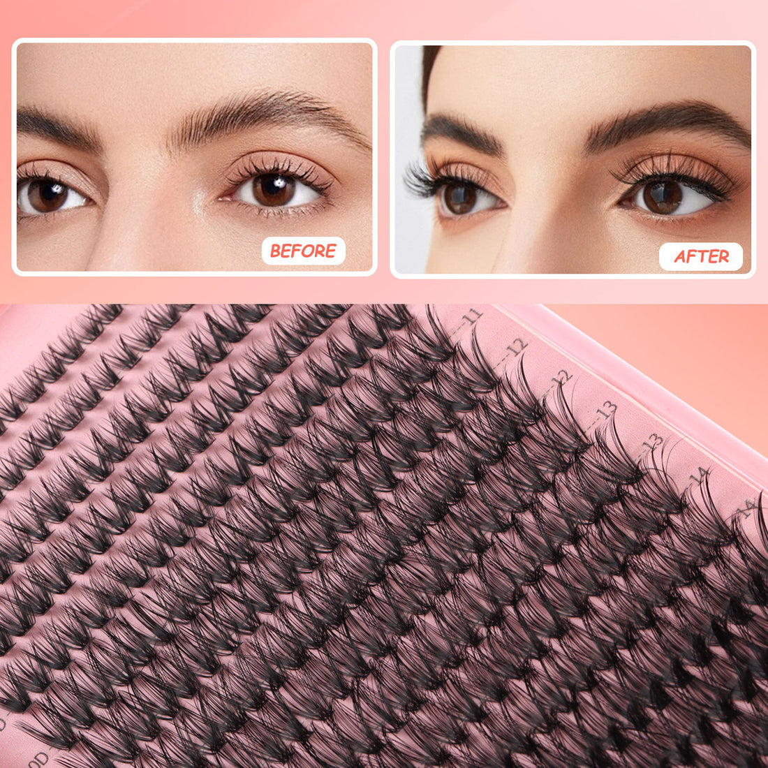 Thick Single Cluster Individual False Eyelash 30 D40D Eyelash Book