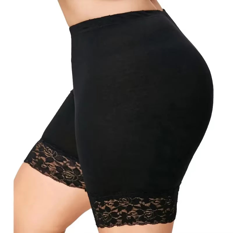 S-5XL Women Short Leggings with Lace Trim under Safety Pants Brief Panty Underwear Pants High Waist Elastic Shorts plus Size