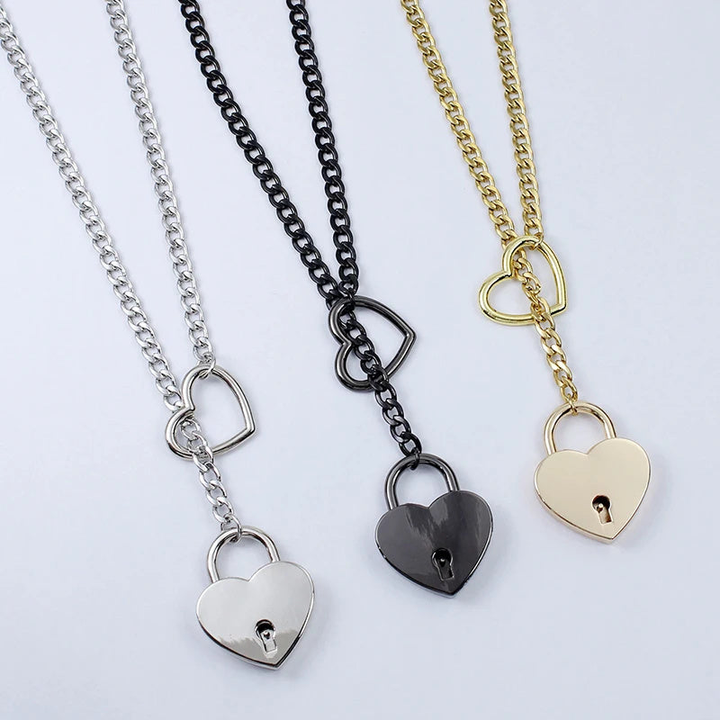 Fashion Jewelry 2025 New Slip Chain Necklace Heart O-Ring Rock Cuban Long